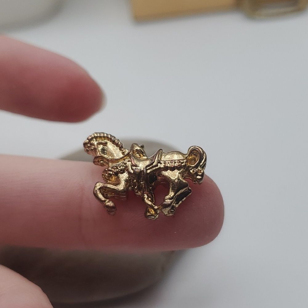 Intricate antique pony figurine dollhouse or jewelry making art craft mini